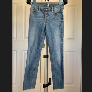 Free People Button Front Jean mid-rise with frayed